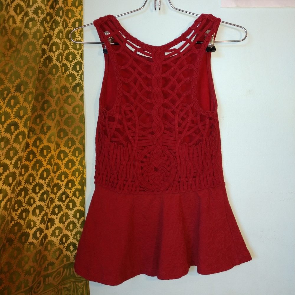 Free People Macrame Fit N Flare Tank